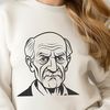 Elderly Gentleman SVG Illustration A digital illustration of an elderly male figure.