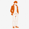 Line Drawing of a Male Figure A simple line drawing of a man used as a clip art element.