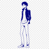 Hand-Drawn Male Figure Vector Art Illustration Male figure illustration created as vector art for commercial or personal design projects.