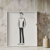 Detailed SVG Man Design A detailed outline illustration of a male figure.