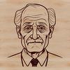 A detailed illustration of a mature male figure in various poses for graphic design projects.