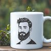 Dapper Gentleman Illustration A detailed illustration of a male figure with a beard, created in vector format.