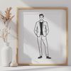 Male Vector Art Illustration A high-quality digital illustration of a man in vector format.