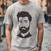 Bearded Man SVG Clipart Design A digitally created illustration of a male figure with a beard, suitable for vector design and commercial or personal use.