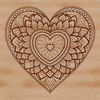 A intricate heart-shaped mandala design created as a vector graphic.