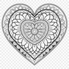 Free SVG Heart Mandala Design A intricate mandala design featuring a heart shape in the center.