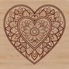 Vector design of a intricate heart mandala pattern in SVG format