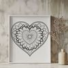 Free Vector Heart Mandala Pattern A colorful mandala design featuring a heart shape, created as a vector graphic.