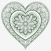 Vibrant Heart Geometry Design A intricate heart mandala design created with precision vector lines, suitable for cutting machines and stencils.