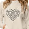 Vibrant Heart Mandala SVG Design A colorful, intricate mandala design in the shape of a heart, suitable for various digital applications.