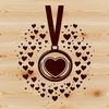 Heartwarming Sports Medal Design Medal design featuring interlocking love hearts in a sports theme, created as a vector graphic.
