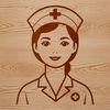 A female figure dressed in medical attire, representing a nurse in a professional setting.