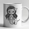 Free Vector Art of a Mythical Creature A digital representation of a mermaid, designed as scalable vector graphics.