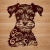 Adorable Miniature Dog Breed Portrait A stylized illustration of a miniature dog breed with distinctive facial features.
