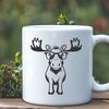 Moose Silhouette with Spectacles Illustration of a moose with glasses, rendered as vector art.