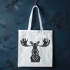 Large Antlered Wild Animal SVG Graphic A detailed illustration of a large North American wild animal with distinctive antlers and hooves.