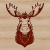 Wildwood Moose Silhouette A single moose standing in a natural environment, illustrated as vector art.