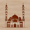 Mosque architectural design in high-resolution vector format.