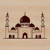 Illustration of a mosque with intricate architectural details, suitable for vector design projects.