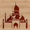 A 2D vector illustration of a mosque's exterior architecture, suitable for vector graphics and cutting machine designs.