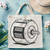 High-Tech SVG Illustration Illustration of a high-tech electric motor, suitable for digital cutting machines like Cricut or laser cutters.