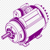 SVG Motor Design Vector Art An illustration of a motor with moving parts in a technical design style.