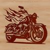 Vector illustration of a motorbike with detailed design, suitable for cutting machine or laser cutter projects.