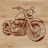 Sleek Bike SVG Art A detailed illustration of a motorcycle with sleek lines and metallic accents.