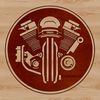 A vector illustration of a sleek motorcycle with engine and wheels.