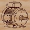 A detailed illustration of a motor, suitable for vector design and cutting machine projects.