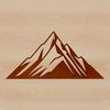 A detailed vector illustration of a mountain landscape with hills and peaks.