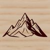 An SVG graphic representation of a mountainous terrain suitable for various design applications.