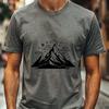Serene Mountain Scene Vector Art A detailed illustration of a mountain landscape rendered as a vector graphic.