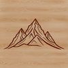 A 2D illustration of a mountain landscape in a vector format.