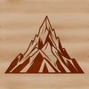 A detailed vector illustration of a majestic mountain landscape with peaks and valleys.
