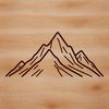 An SVG graphic of a majestic mountain silhouette against a clear sky.