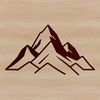 A detailed 3D illustration of a mountain range, suitable for vector design and cutting machine projects.