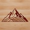 A 3D illustration of a mountain landscape with rugged terrain and snow-capped peaks.