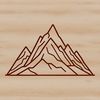 A digital representation of a mountain landscape, suitable for vector graphics and cutting machine designs.