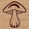 A detailed drawing of a mushroom in scalable graphics (SVG) design.