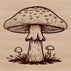 A detailed illustration of a mushroom with intricate details suitable for vector design.