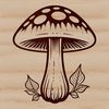 An illustration of a mushroom in a simple vector design.