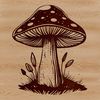 Free SVG Mushroom Clip Art A detailed vector illustration of a mushroom with a cap and stem.