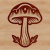Elegant Mushroom Silhouette Vector A detailed illustration of a mushroom, ideal for vector designs.