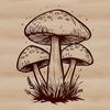 Detailed Mushroom Illustration for Design A detailed illustration of a mushroom with realistic texture and detail, suitable for use in graphic design or digital art.