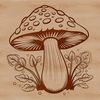 Detailed Mushroom SVG Art A detailed illustration of a single mushroom with cap and stem.