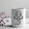 Mythical Sea Siren SVG Vector Graphic A mermaid mythical creature with flowing locks and shimmering tail, designed as a vector graphic.