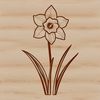 Single Daffodil in Full Bloom A realistic illustration of a single daffodil flower with bright yellow petals and a green stem.
