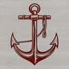 A stylized anchor icon with a rope wrapped around its shank, suitable for nautical-themed designs.