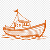 Vintage Boat Illustration A detailed SVG illustration of a boat with various design elements.